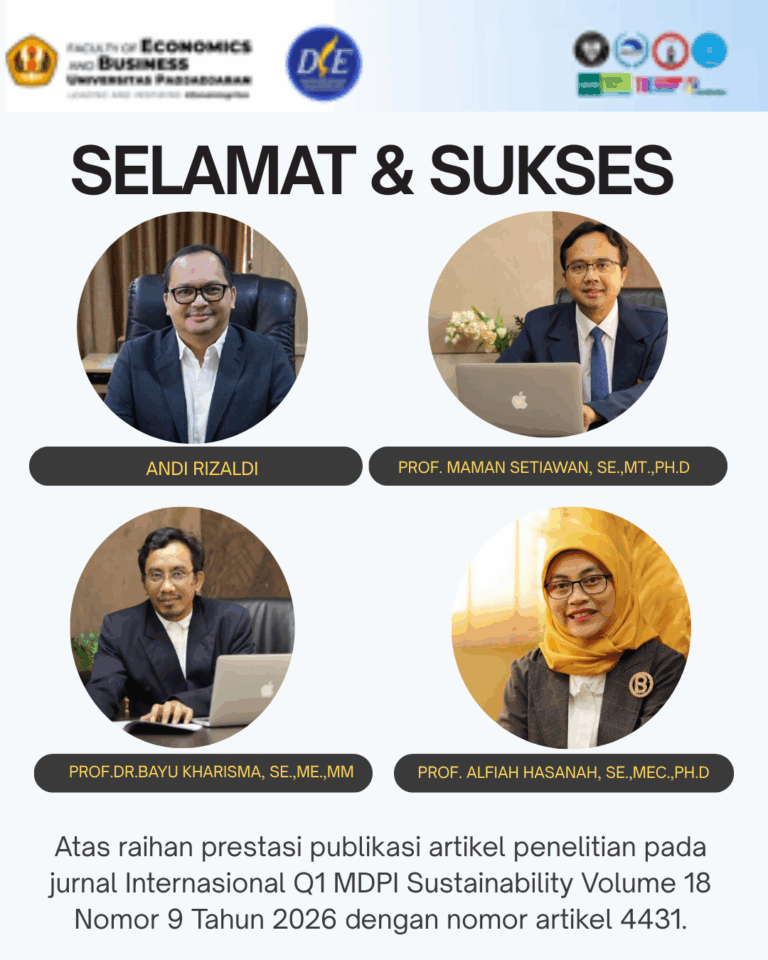 Mahasiswa Program Doktor Ilmu Ekonomi FEB Unpad Andi Rizaldi Angkatan 2021 Publikasikan Artikel Internasional di Jurnal Sustainability MDPI